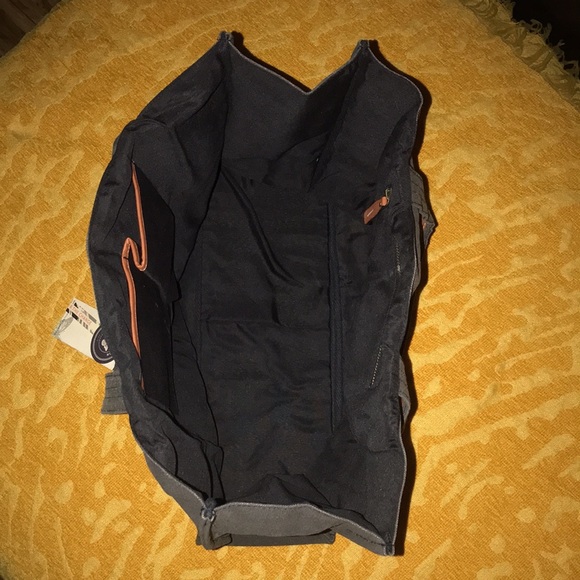 Le Papillon-Postcard vintage dark gray canvas/leather butterfly tote NWT LAST 1! - Picture 5 of 9